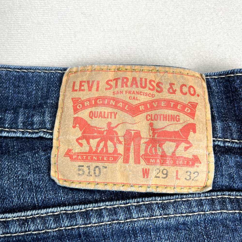 Levi's Levis 510 Jeans Mens 29x32 Blue Denim Skin… - image 3