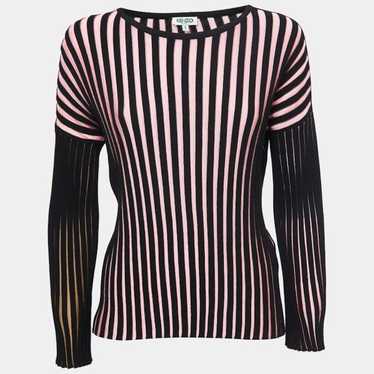 Kenzo Kenzo Pink and Black Ribbed Sweater XS EUC - image 1