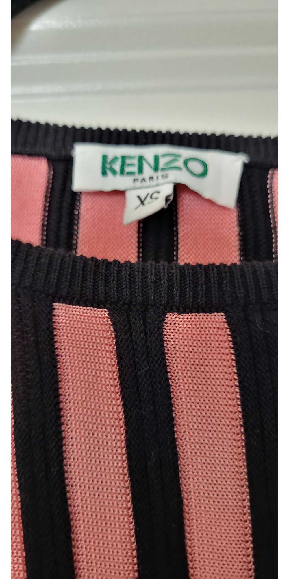 Kenzo Kenzo Pink and Black Ribbed Sweater XS EUC - image 5