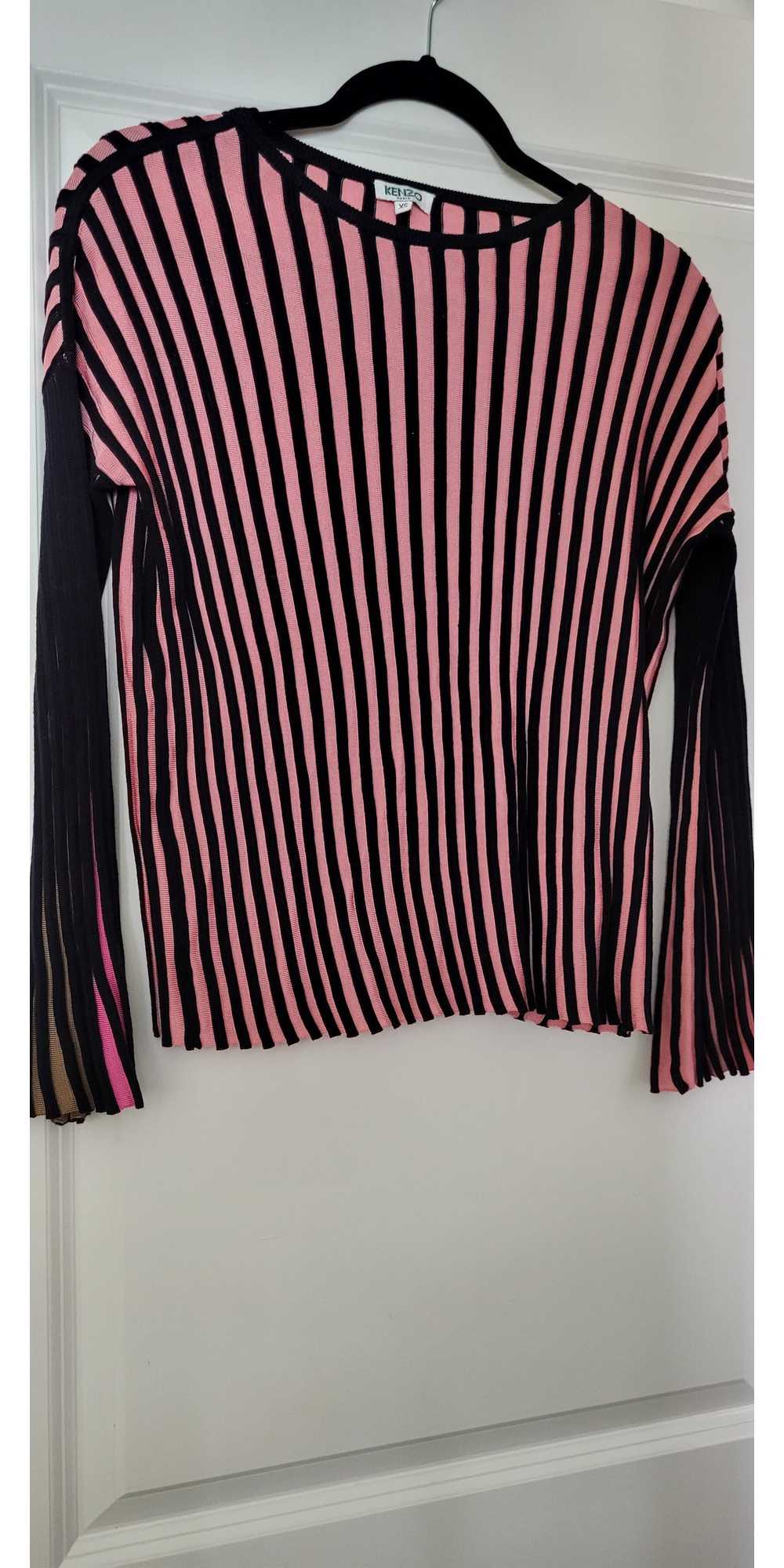 Kenzo Kenzo Pink and Black Ribbed Sweater XS EUC - image 7