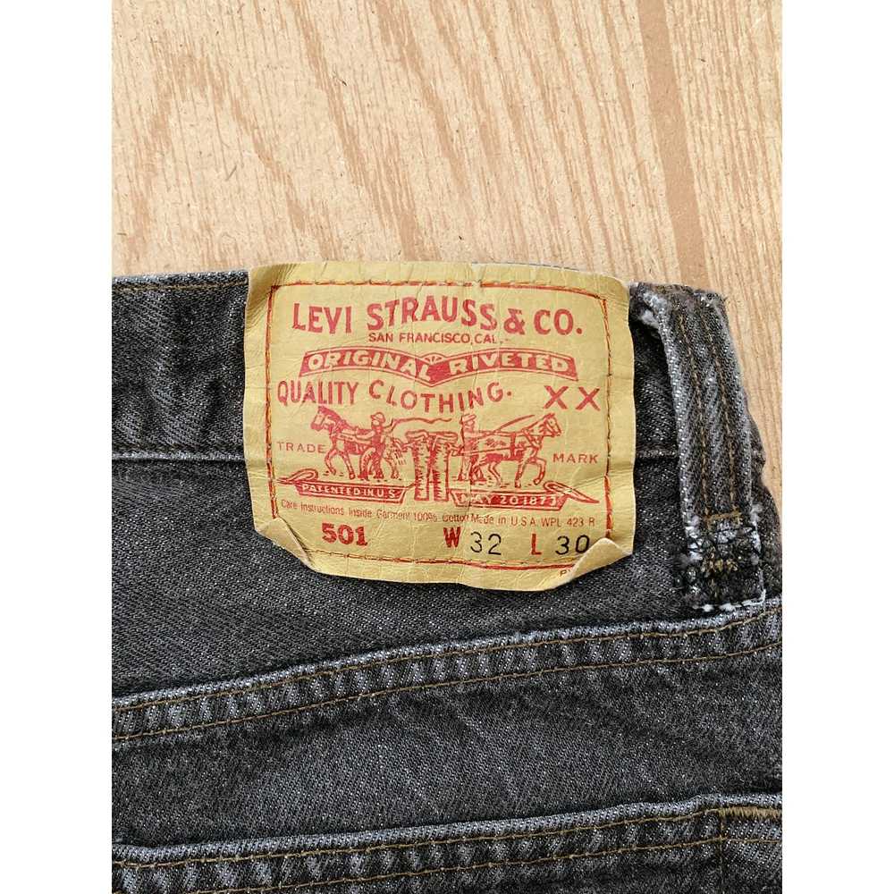 Levi's 1990s Faded Charcoal Levis 501 Jeans - image 2