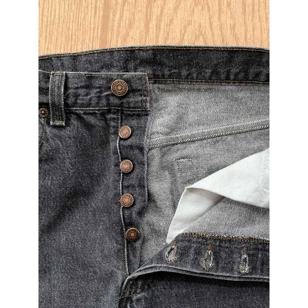 Levi's 1990s Faded Charcoal Levis 501 Jeans - image 4