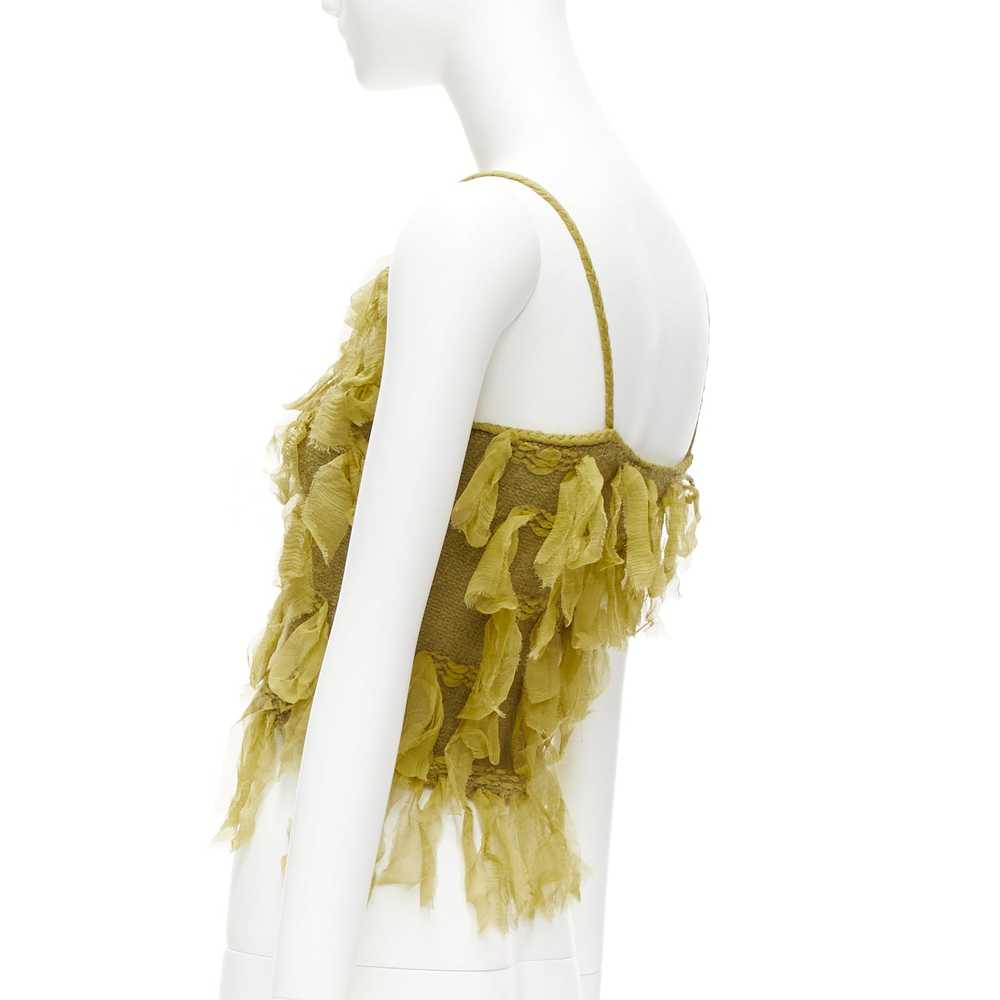 Dior CHRISTIAN DIOR John Galliano green silk moha… - image 6