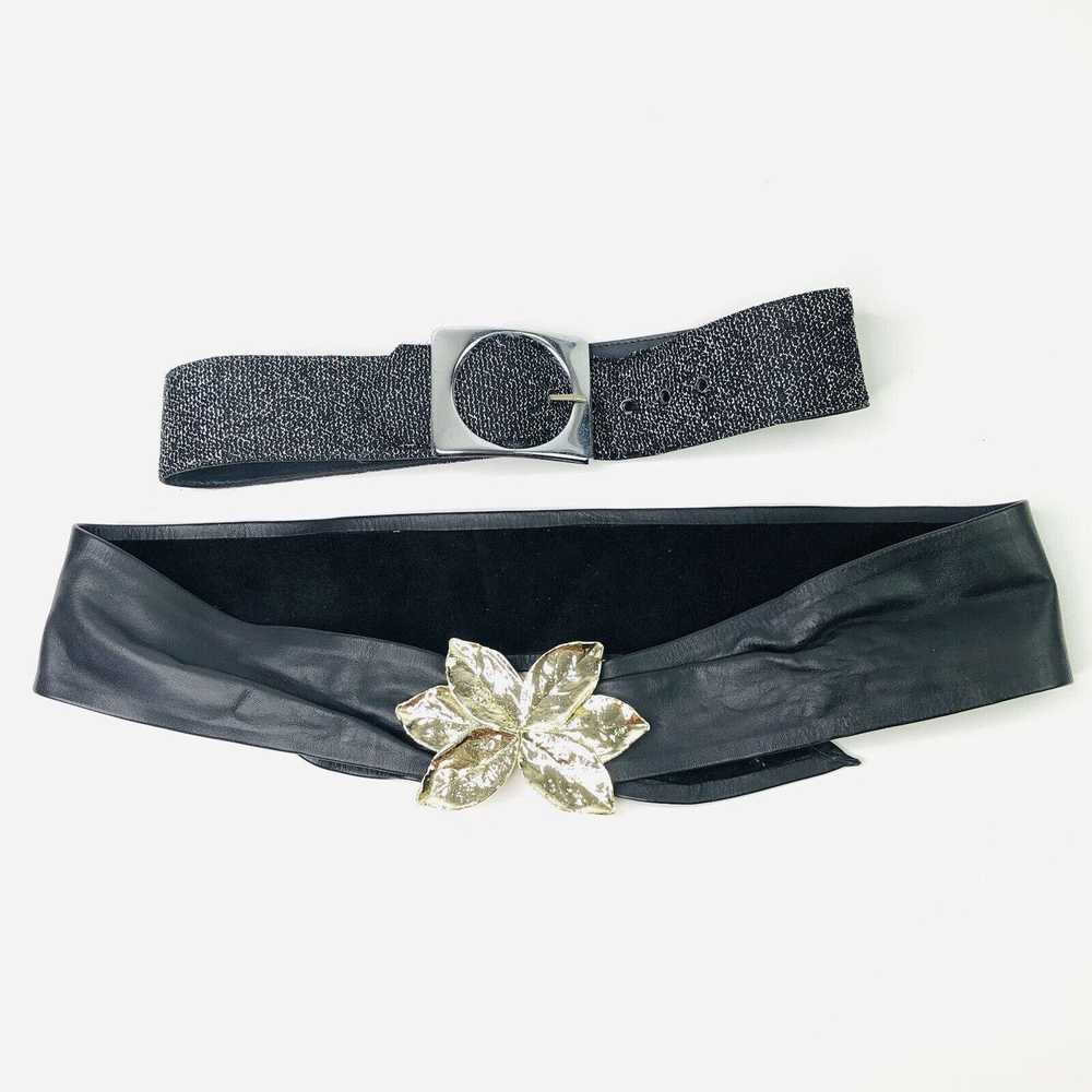 Other VTG Y2K 2 Pieces Leafs Head Belt Faux Leath… - image 1