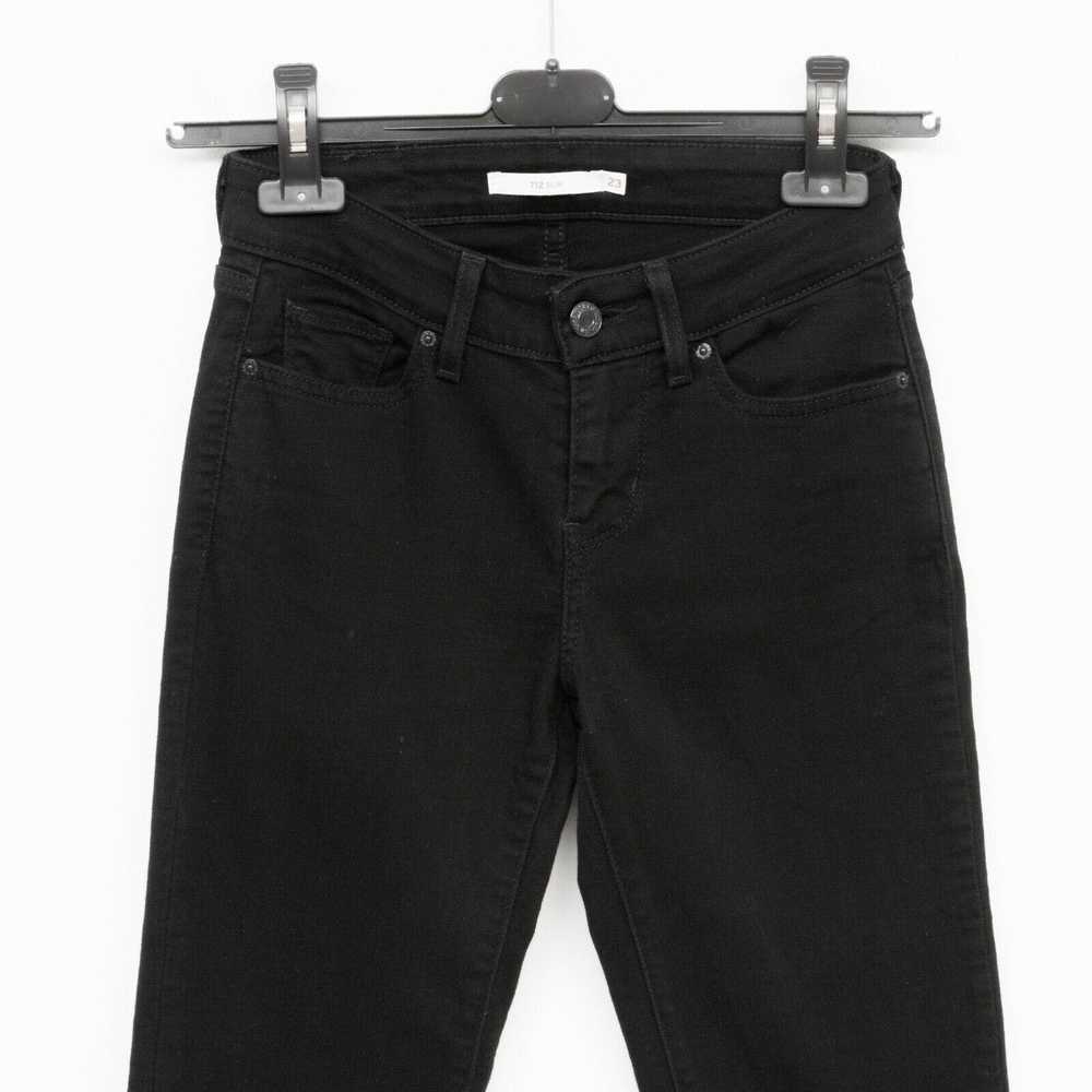 Levi's 712 Slim W23 L32 Black Jeans Trousers Slim… - image 3