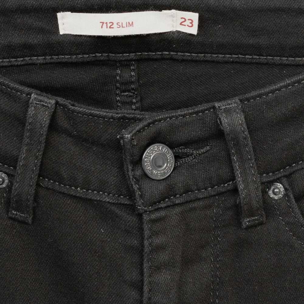 Levi's 712 Slim W23 L32 Black Jeans Trousers Slim… - image 5