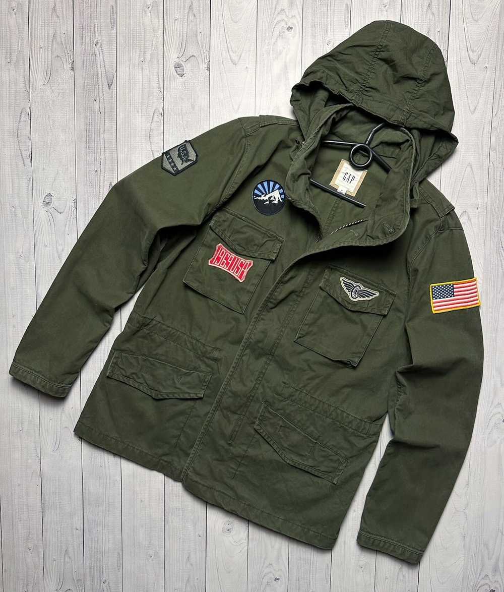 Gap × Vintage Vintage Gap army jacket logo USA ra… - image 1