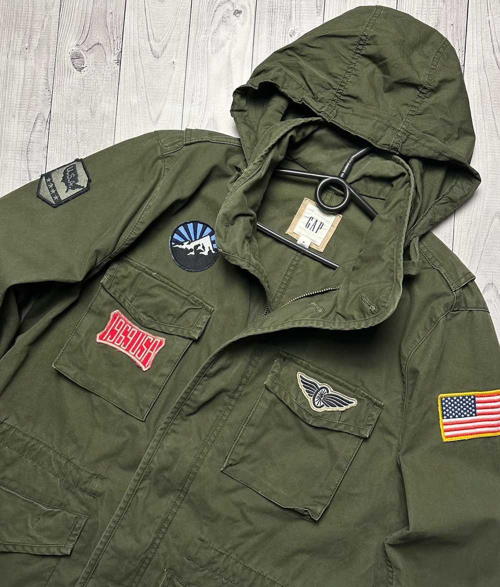 Gap × Vintage Vintage Gap army jacket logo USA ra… - image 3