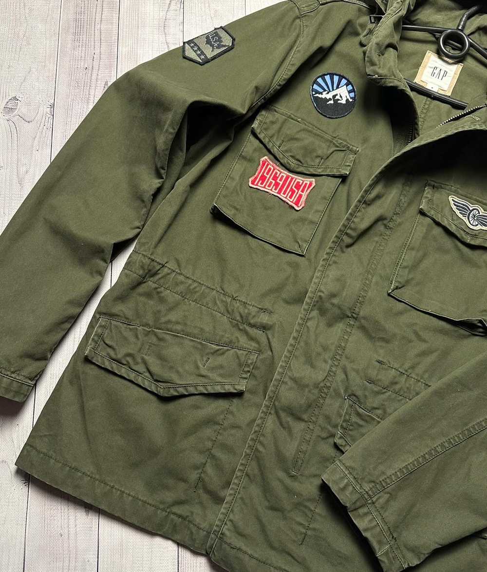 Gap × Vintage Vintage Gap army jacket logo USA ra… - image 4