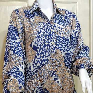 Vintage Blouse- Blue, Gold - image 1