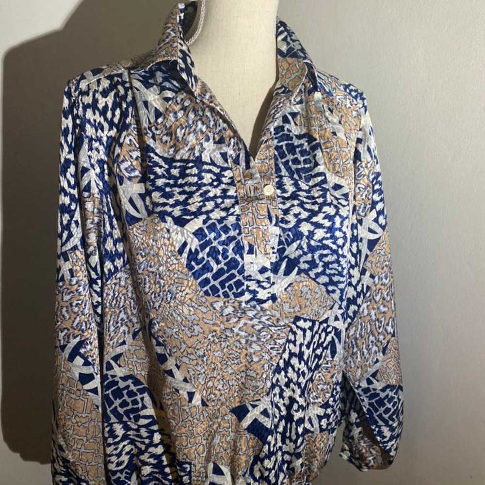 Vintage Blouse- Blue, Gold - image 4