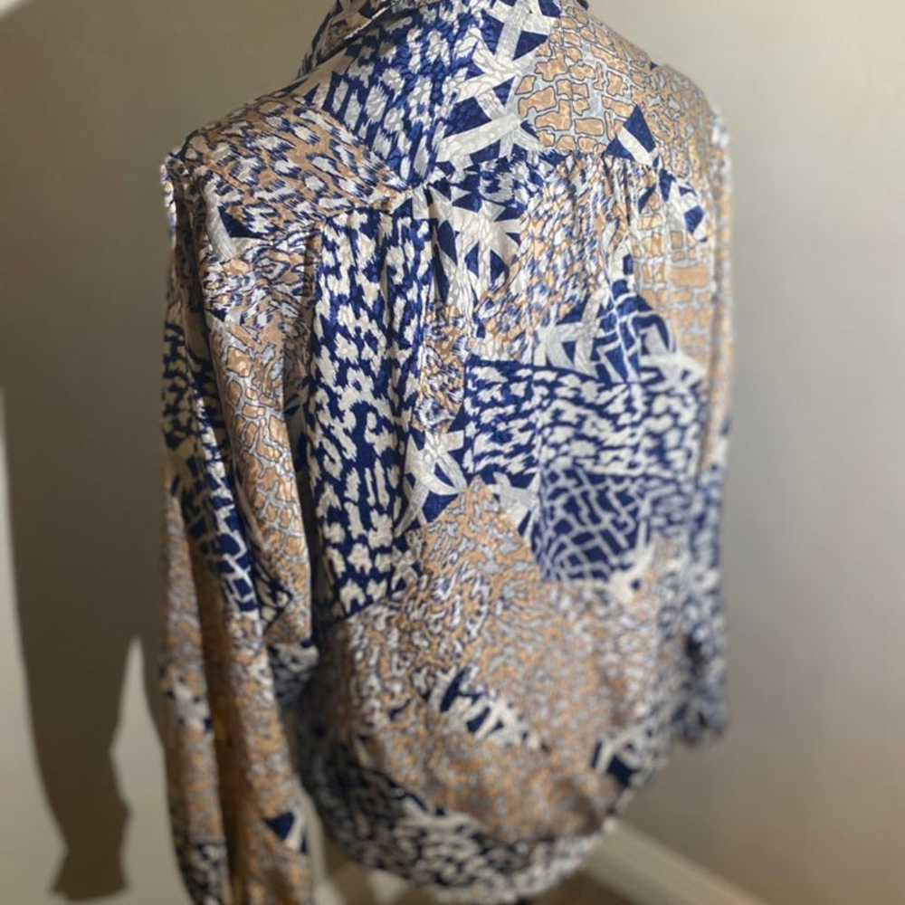 Vintage Blouse- Blue, Gold - image 8