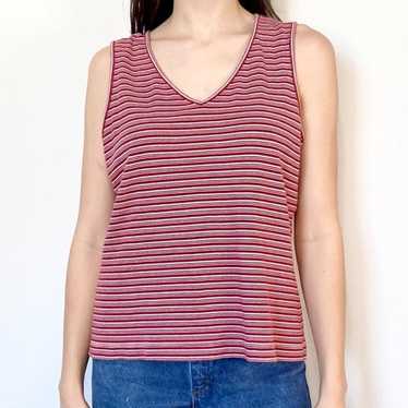 Vintage Y2K 00's Women's J Crew Crossover Striped Cropped Cami