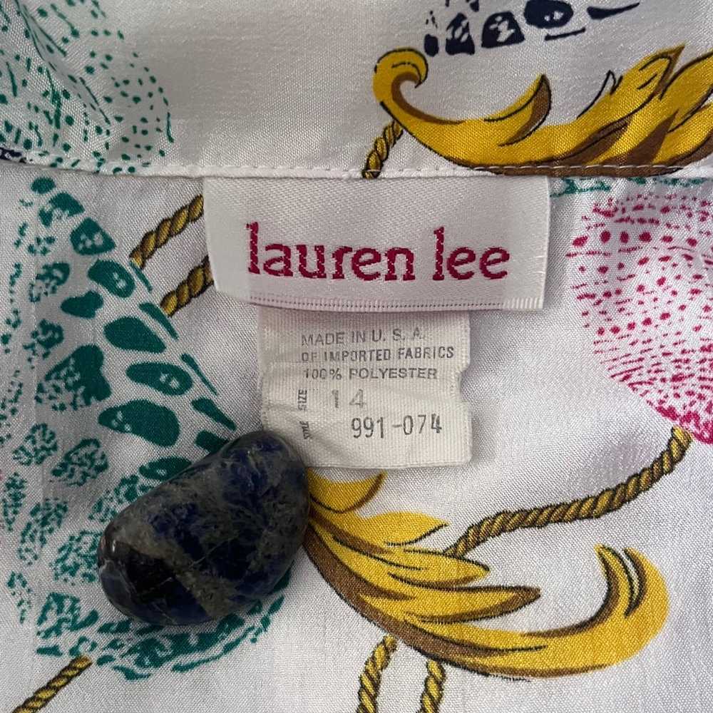 Vintage Lauren Lee Nautical Shell shirt womens 14 - image 4