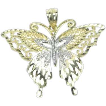 14K Filigree Butterfly Change Beauty Symbol Pendan