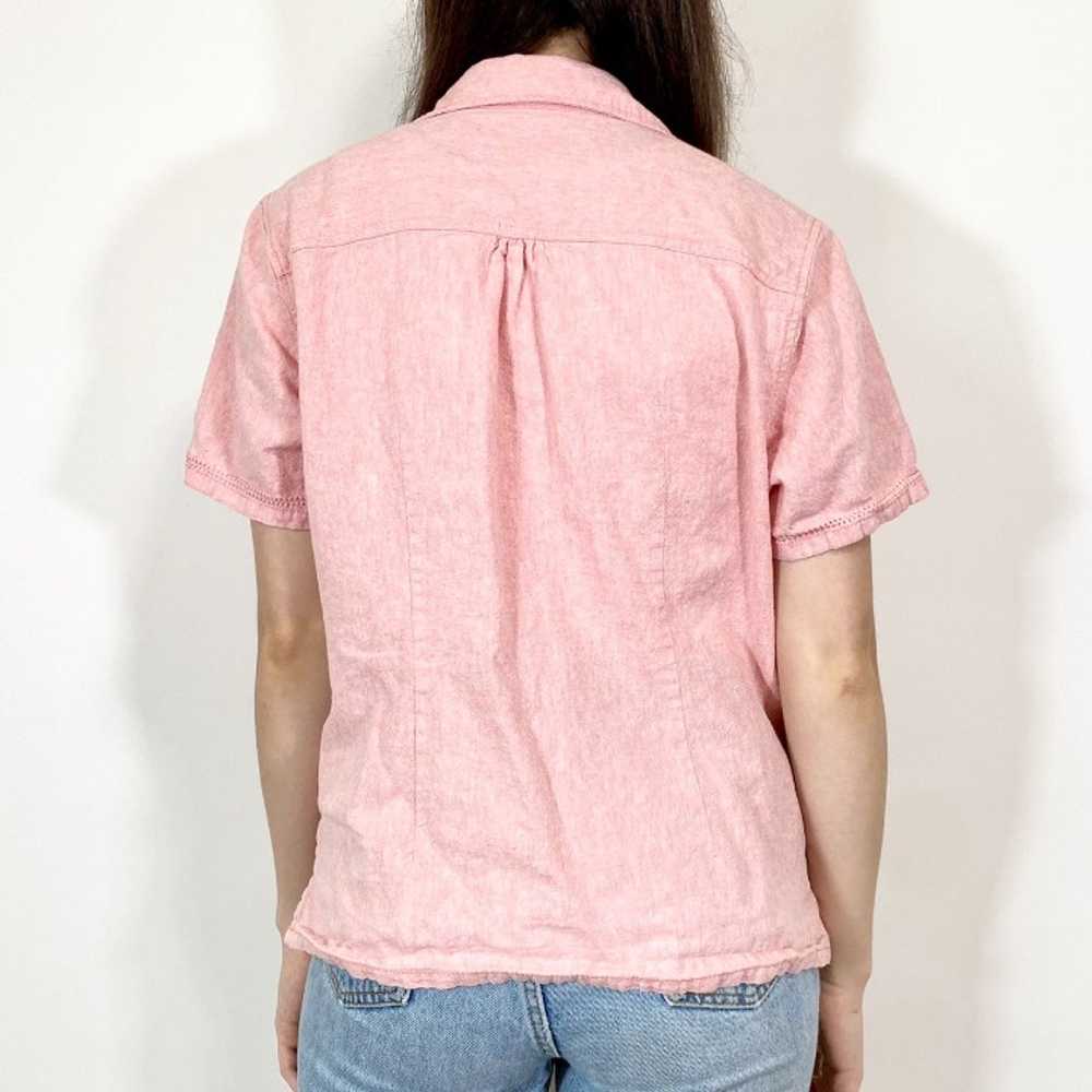 Vintage salmon pink button up shirt - image 3