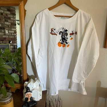 vintage halloween shirt dancing Skelton pumpkins - image 1