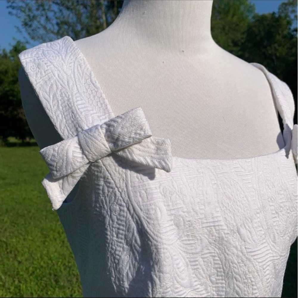 Vintage Textured Bow Detail Sleeveless Blouse db … - image 5