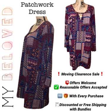 My Beloved Patchwork Boho Tunic Dress - image 1