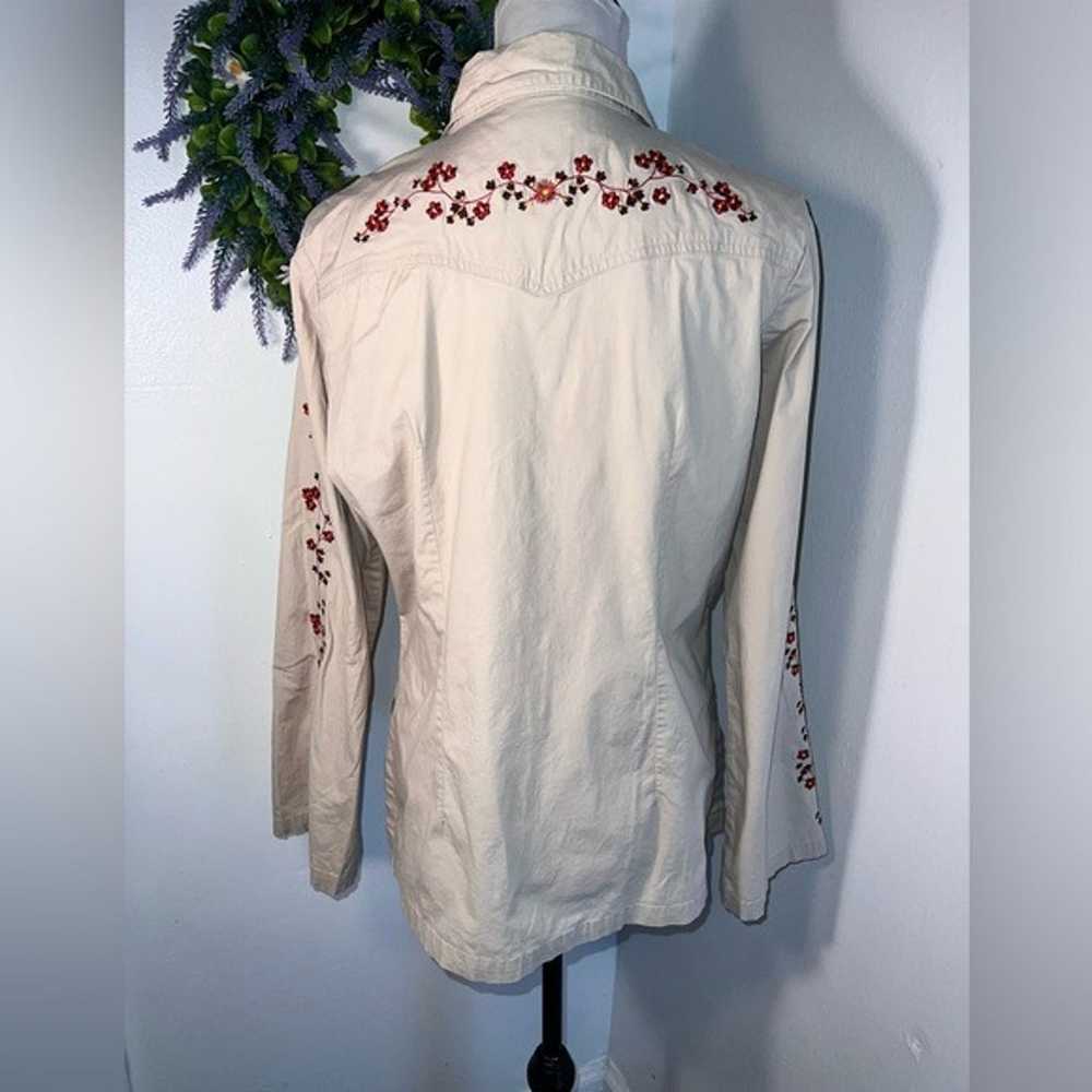 Vintage, 220 Hickory, Lg, khaki, embroidered long… - image 1