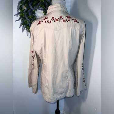 Vintage, 220 Hickory, Lg, khaki, embroidered long… - image 1