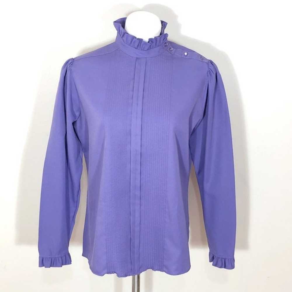 VTG Laura Mae Purple Blouse Size 14 - image 1