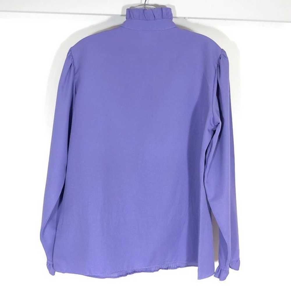 VTG Laura Mae Purple Blouse Size 14 - image 3