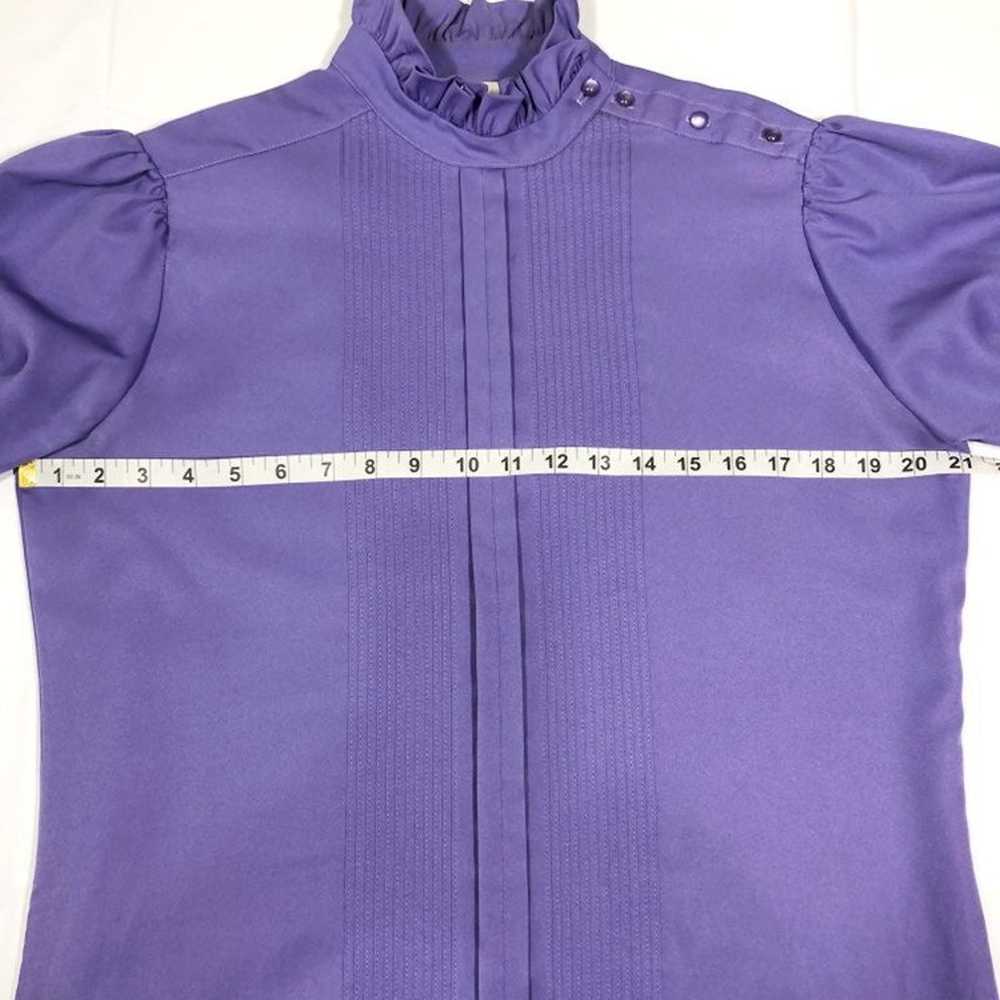 VTG Laura Mae Purple Blouse Size 14 - image 5