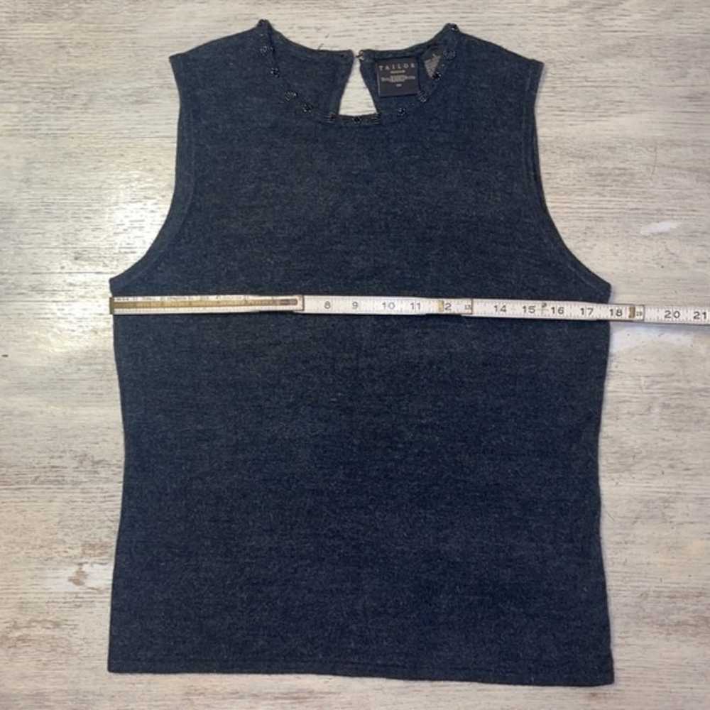 Vintage 90s Y2K Dark Grey Knit Beaded Tailor B. M… - image 2