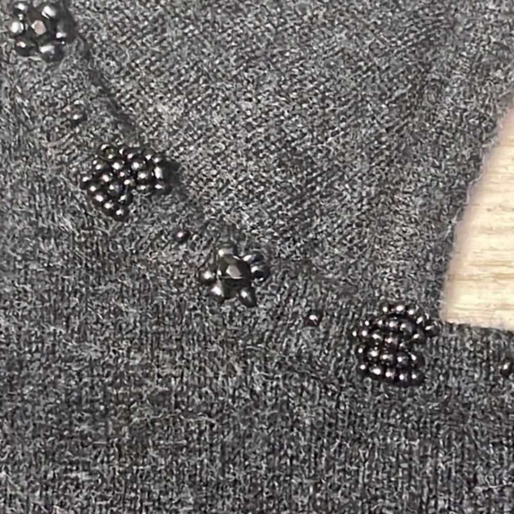 Vintage 90s Y2K Dark Grey Knit Beaded Tailor B. M… - image 5