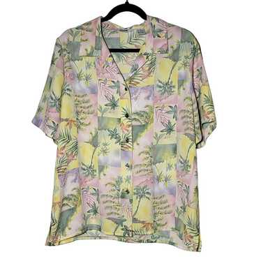 Alia Women's Pastel Floral Button Down Collared B… - image 1