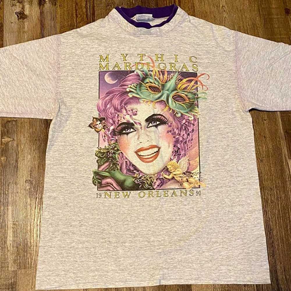 Vintage 1991 Mardi Gras Shirt New Orleans Andrea … - image 1