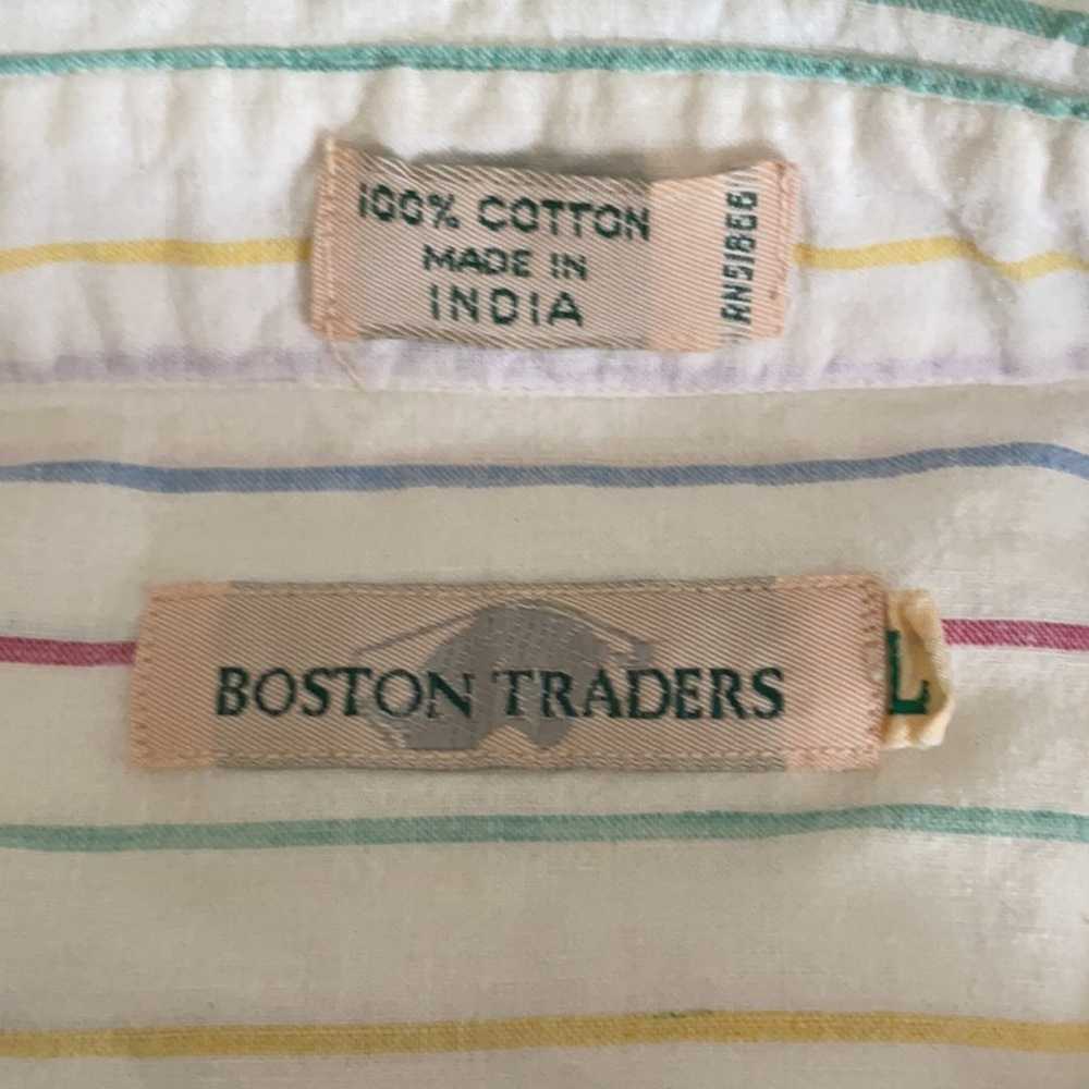 Vintage 90s Boston Traders Rainbow Pinstripe Butt… - image 6
