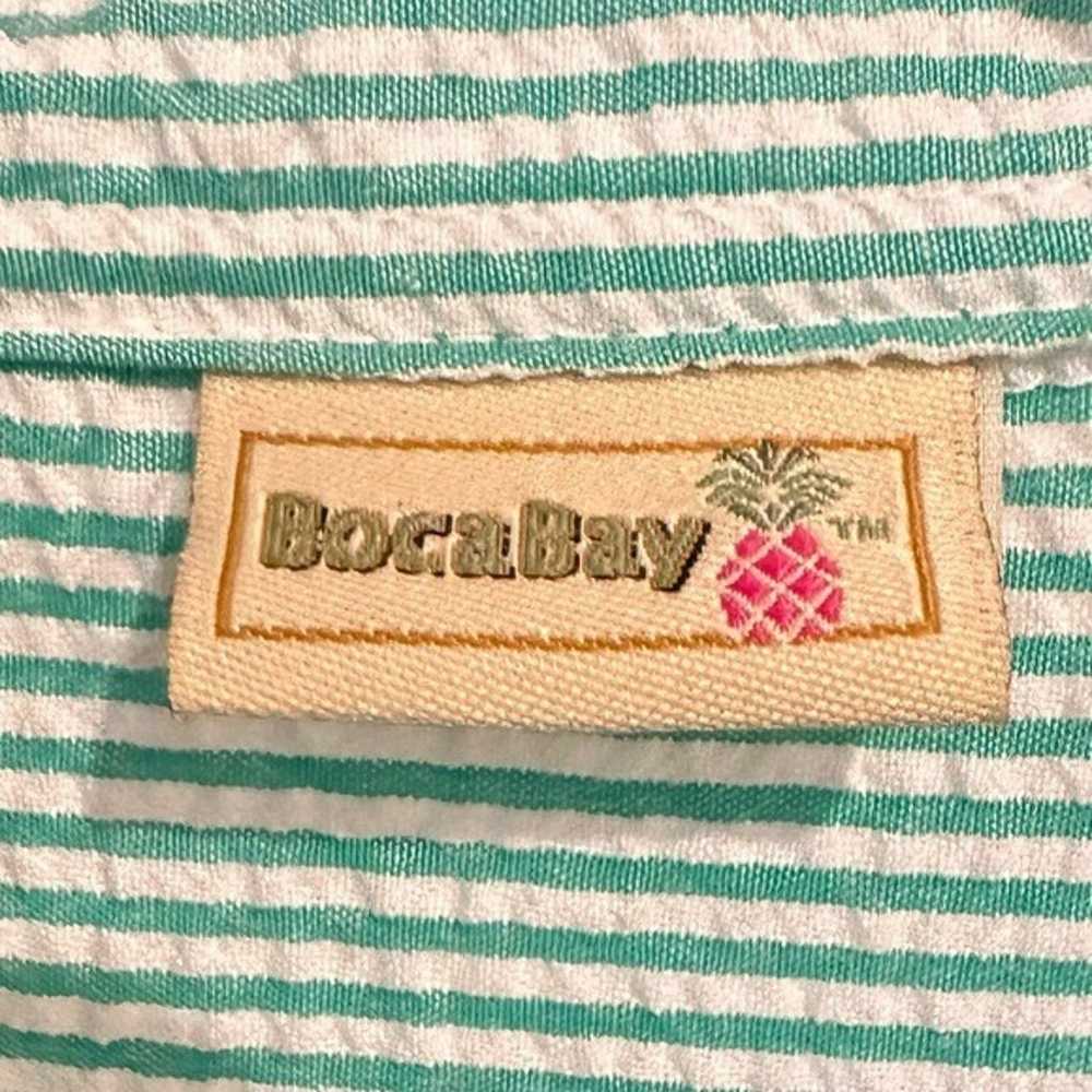 Boca Bay Seersucker Stripe Shirt L - image 5