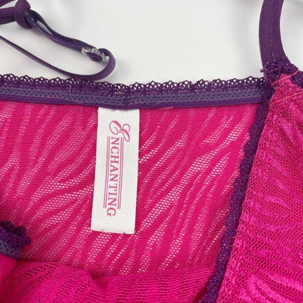 Vintage y2k Enchanting hot pink and purple sheer … - image 5