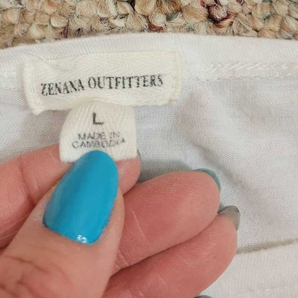 Vintage Zenana Top Stretch Fabric White 3/4 Sleev… - image 4