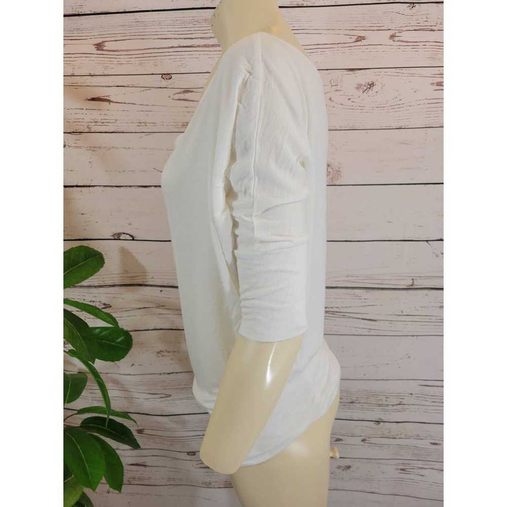 Vintage Zenana Top Stretch Fabric White 3/4 Sleev… - image 5