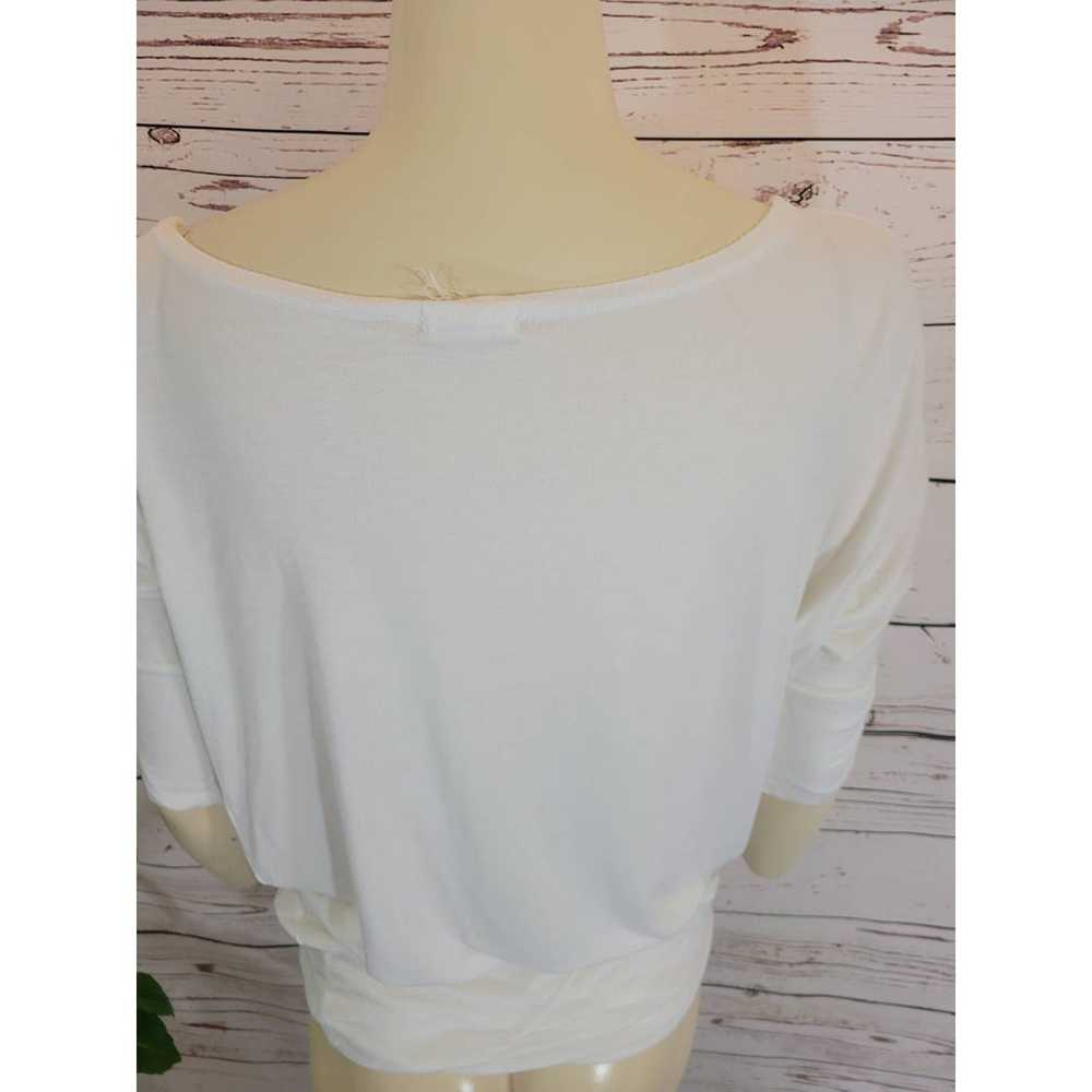 Vintage Zenana Top Stretch Fabric White 3/4 Sleev… - image 6