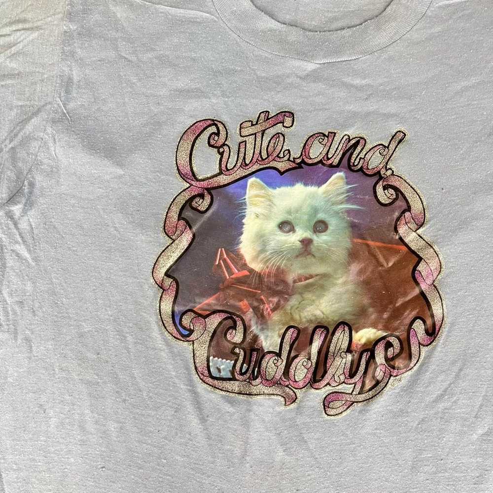 Vintage 70’s Cat Graphic T-Shirt - image 3