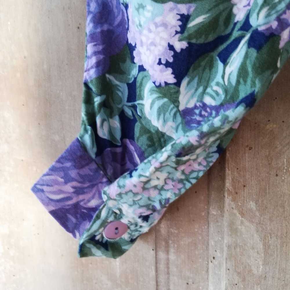 Vintage Purple Floral Shirt - image 4