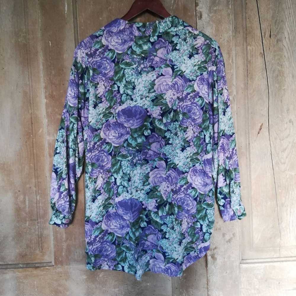 Vintage Purple Floral Shirt - image 5