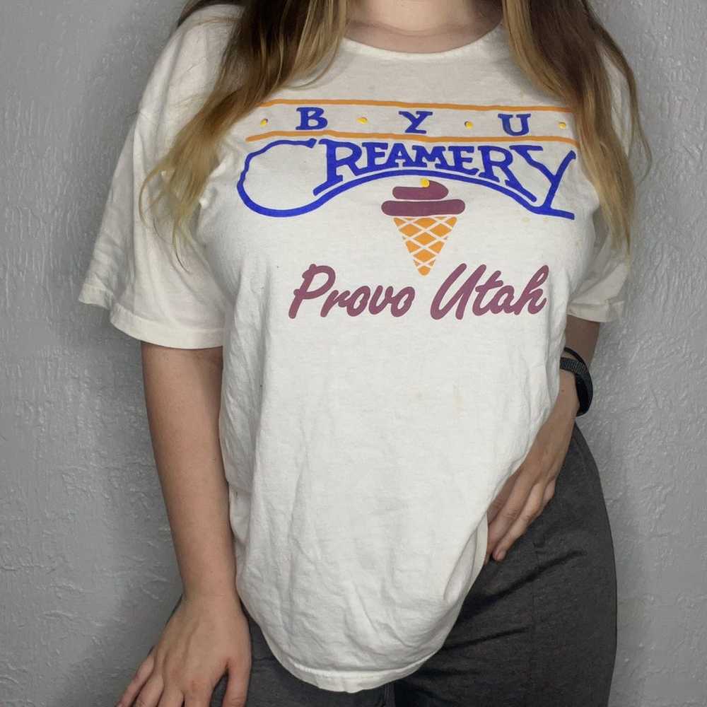 Vintage BYU Creamery Ice Cream Graphic T-Shirt - image 1