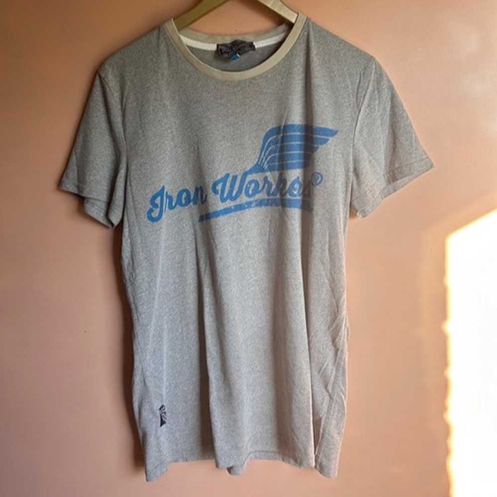 Vintage Iron Workers Graphic Ringer Tee - image 3