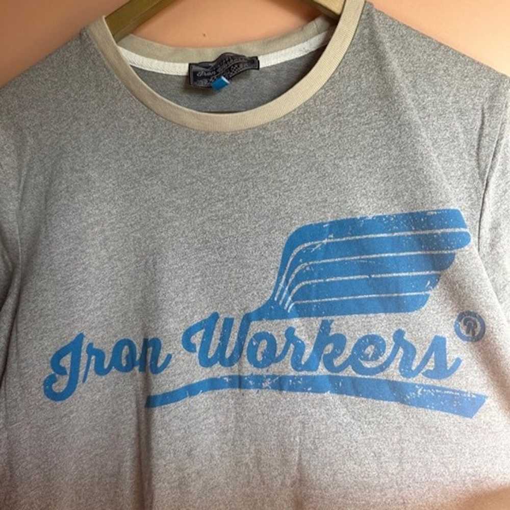 Vintage Iron Workers Graphic Ringer Tee - image 4