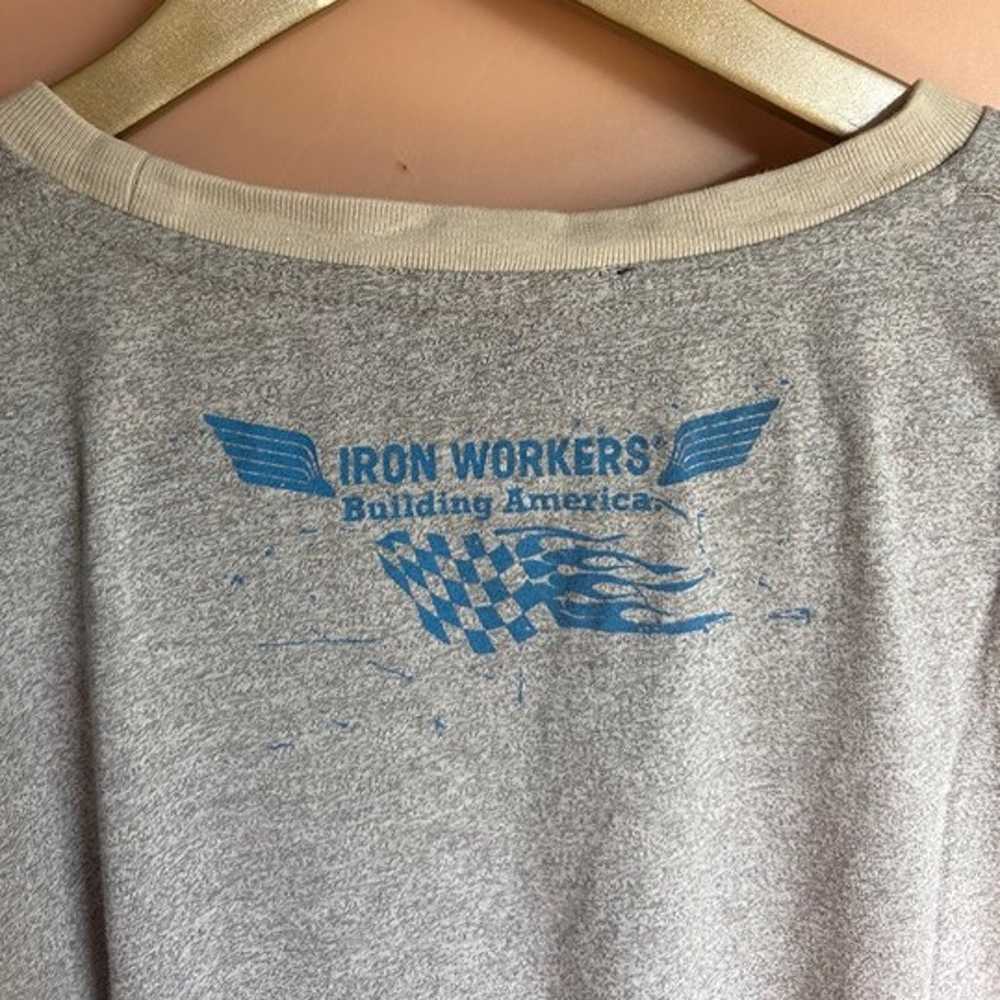 Vintage Iron Workers Graphic Ringer Tee - image 7