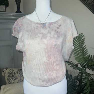 Beautiful Italy Made Floral Print Sweater Top - image 1