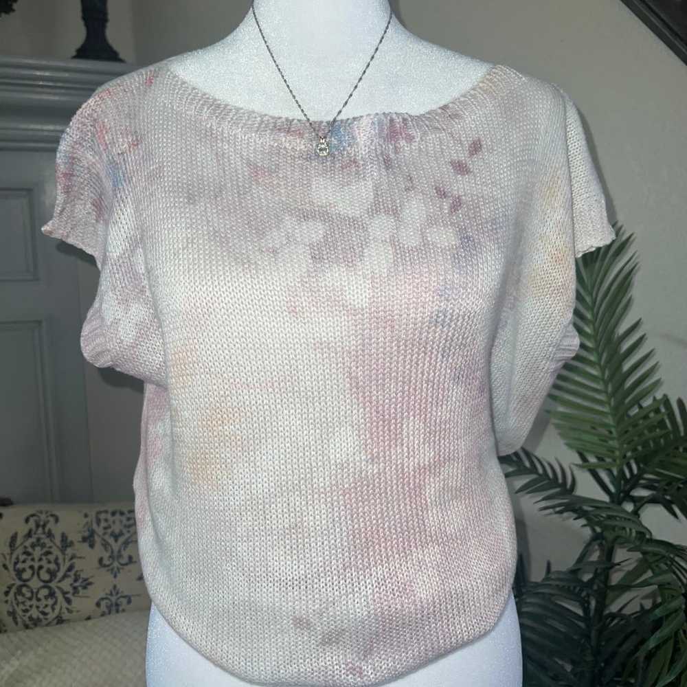 Beautiful Italy Made Floral Print Sweater Top - image 2