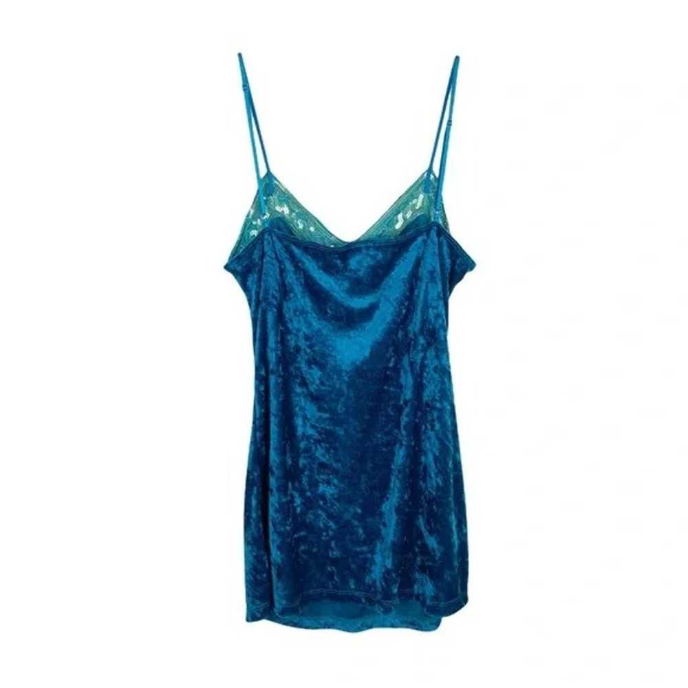 Y2K Vintage Crushed Velvet & Sequin V-Neck Tank T… - image 6