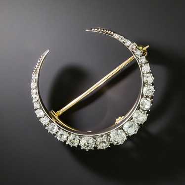 Victorian Diamond Crescent Brooch