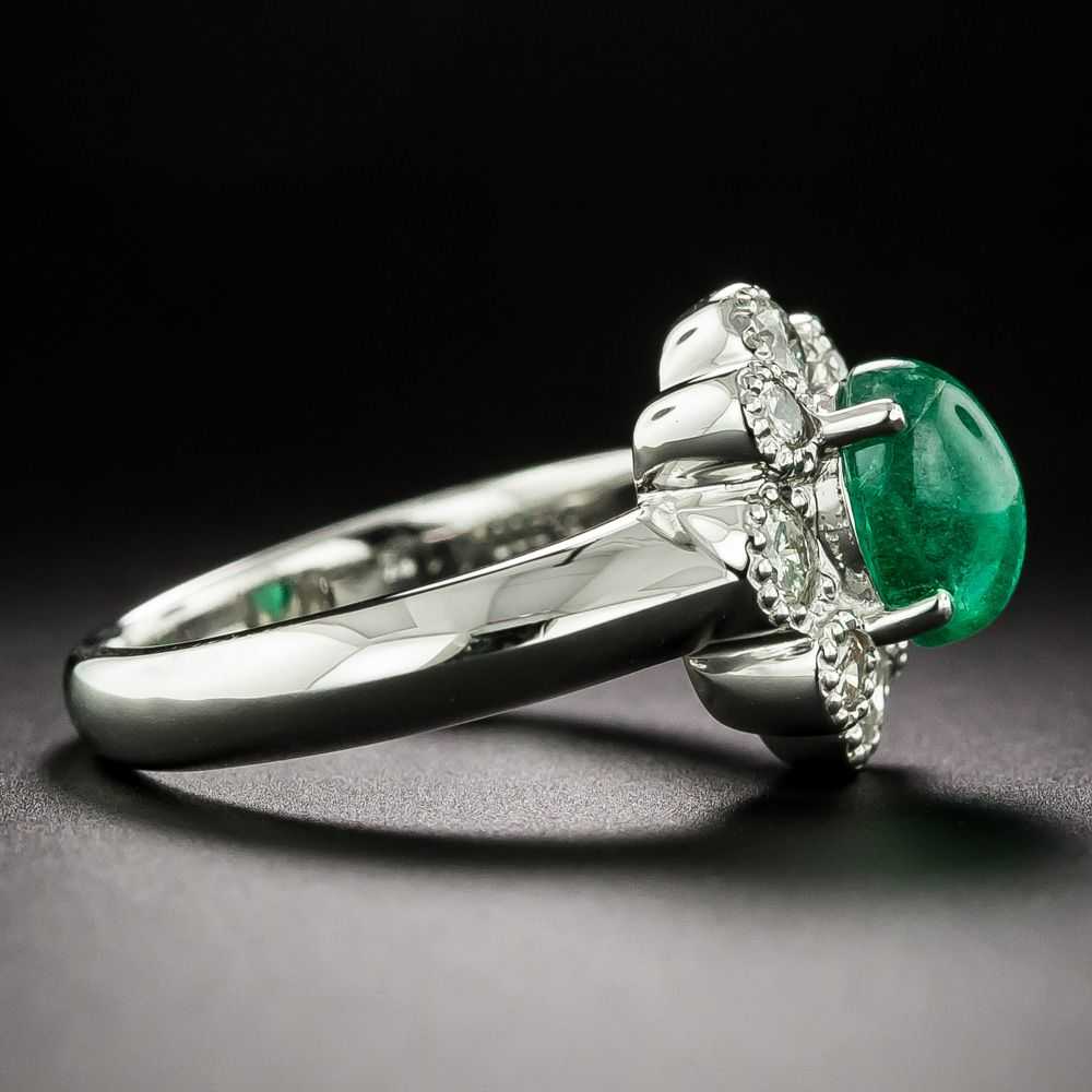 21st Century 1.15 Carat Cabochon Emerald and Diam… - image 2